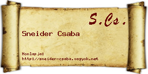 Sneider Csaba névjegykártya