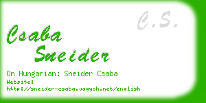 csaba sneider business card